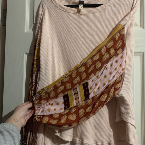 Free People Sweaters - FREE PEOPLE PATTERNED SLEEVE THERMAL TOP